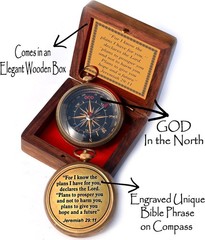 I Know The Plans I Have for You Engraved Compass with Wooden Box Jeremiah 29 …