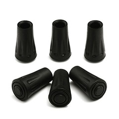 6-Pack Replacement Rubber Tips (Longer Caps) – Fits Most Hiking Sticks,
