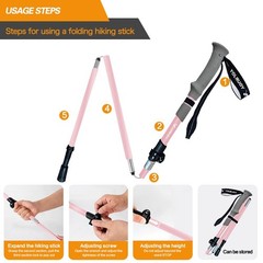 Hiking Trekking Poles (Pink)