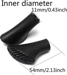8pcs Assorted Replacement Tips Hiking Stick Walking Trekking standard, black