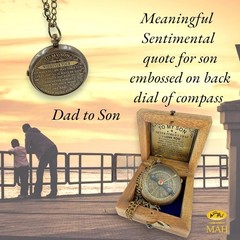 Brass Compass Gift – to My Son Never Forget That I Love You, Sentimental Keepsak