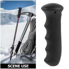 2Pcs Reusable Black Rubber Hiking Pole Grip Replacement Non Slip Outdoor Use