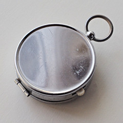 Vintage YCM Pocket Compass Made in Japan Working Needle Stopper Flip Lid Case