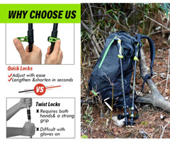 Premium Nordic Walking Poles: Telescopic Alpenstock – Lightweight , Comfort Grip