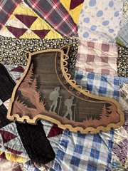 Hiking Boot With Tokens To List All Your Hikes