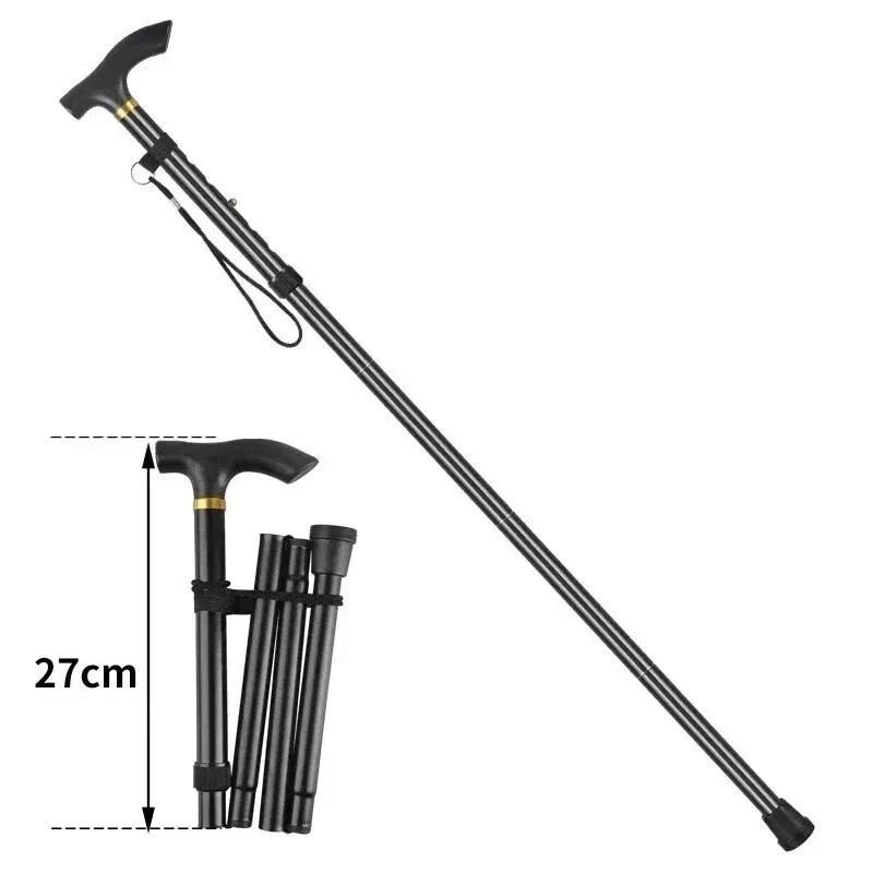 Adjustable Walking Cane Aluminum Walking Stick Folding Collapsible Travel Hiking