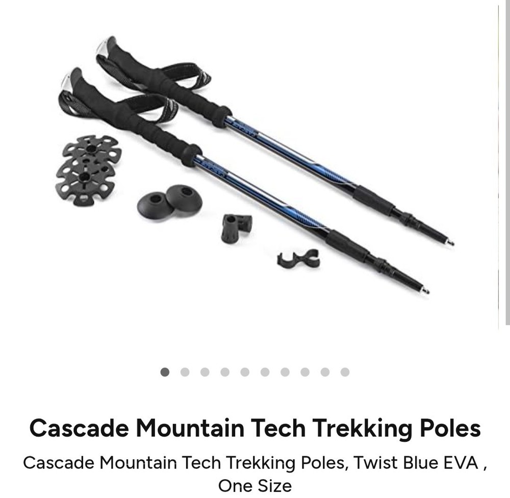 Brand New Cascade Mountain Tech Trekking Poles, Twist Blue EVA One Size
