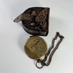 Brass Pocket Compass Directional Magnetic Eagle Engraved Scripture Isaiah 40:31