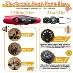JIUSAIRUI 120dB Electronic Air Horn with Compass & Thermometer- Red Classic