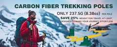 Carbon Fiber Trekking Poles 2-Pack – Lightweight Collapsible Hiking Sticks with
