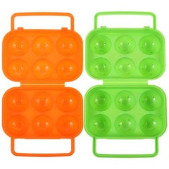 2Pcs Lightweight Portable Plastic Egg Carrier Box for Travel Camping Storage
