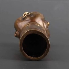 Brass Four Faced Buddha Head Walking Stick Cane Handle Top Topper Zen Decor