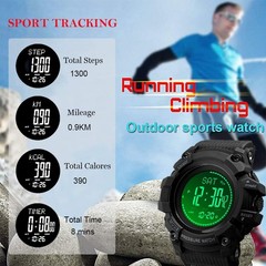 AOSLSI Watch Compass, Altimeter Barometer Thermometer Temperature, Black-A