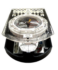 Vintage 1983 Brunton 8040G Elite Mirrored Sighting Compass USA Made w/ Pouch