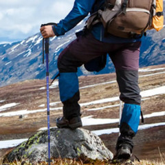 Pair of 2 Trekking Walking Hiking Sticks Anti-shock Adjustable Alpenstock Poles