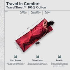 Cocoon Cotton TravelSheet, Monk’s Red