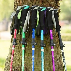Folding Trekking Pole Adjustable Hiking Stick Lightweight Aluminum Walking Staff