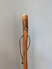Walking Stick, Dog Carving, Hand-carved Hardwood Hiking Staff, Made in USA