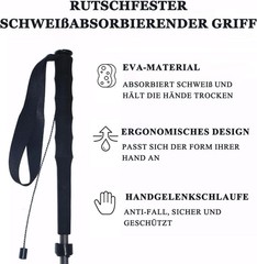 Ultralight Carbon Fibre Trekking Poles – 5-Section Adjustable Set of 2