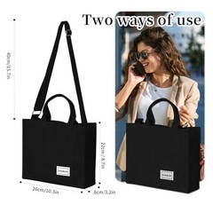 Stylish Corduroy Women’s Handbag – Vintage Design, Versatile & Practical Black