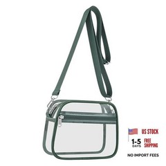 Clear Bag for Stadium Events Clear Sports Fan Handbags Small Forest Green