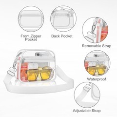 Clear Bag for Stadium Events Clear Sports Fan Handbags Purses with Small White