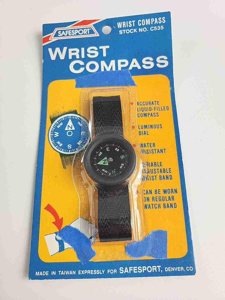 Vintage SafeSport Denver Wrist Compass Liquid Filled Model C535 NEW
