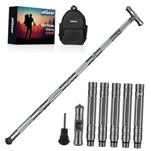Tactical Stick Hiking Walking Staff – Trekking Poles Tactical Staff No Tools
