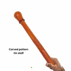 Carved Wood Walking Sticks – 47” w Safety Whistle