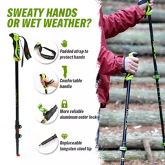 Premium Nordic Walking Poles: Telescopic Alpenstock – Lightweight , Comfort Grip