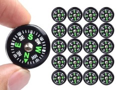 20 Pack Mini Pocket Compass Oil Filled Navigation Direction Outdoor Camping Hiki