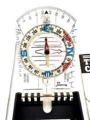 Vintage 1983 Brunton 8040G Elite Mirrored Sighting Compass USA Made w/ Pouch