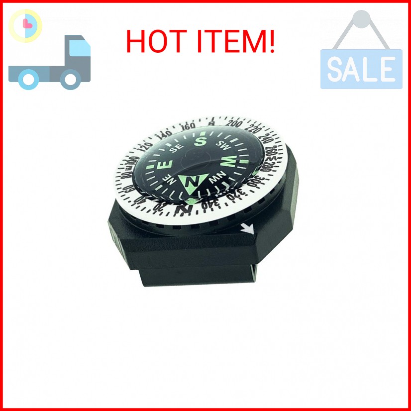 Sun Company GoCompass – Micro Orienteering Wrist Compass | Watch Band or Paracor