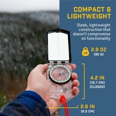 Sun Company ProSight Compass – Sighting Map Compass with Adjustable Declination