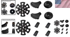 10 Pack Hiking Pole Tips & Baskets – Durable Rubber Replacement Protectors Set