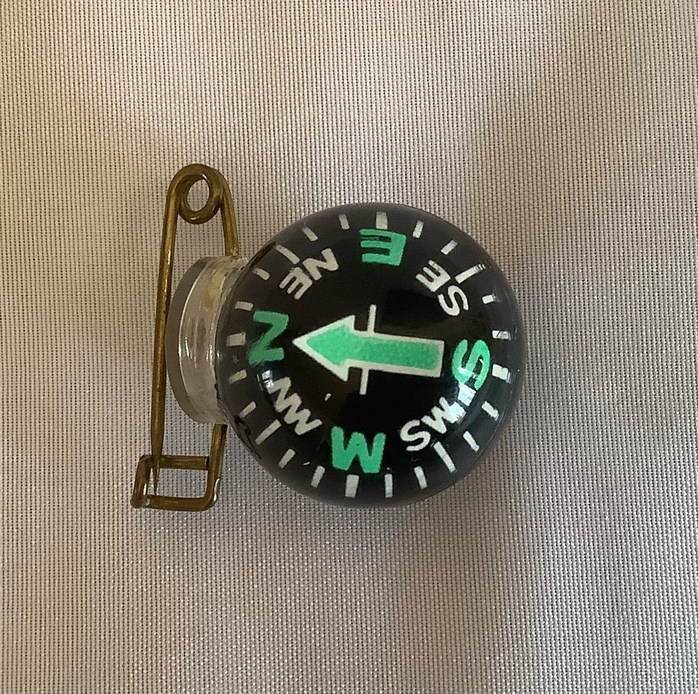 Vintage Liquid Filled Ball-Type Pin-On Compass