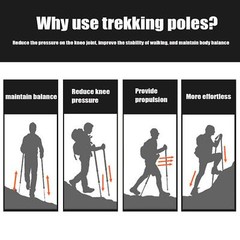Aihoye Trekking Poles Shock Absorbing Adjustable Hiking or Walking Sticks for…