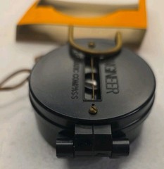 Vintage Engineer Lensatic Pocket Field Compass Black Original Box Instructions