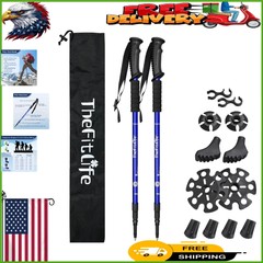 Comfort Grip Nordic Walking Trekking Poles – 73 Inch Max Height, Packable Design