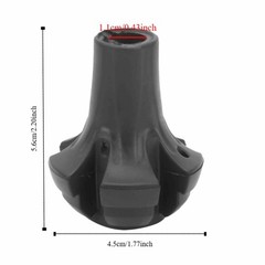 6 PCS Black Hiking Trekking Pole Tip PVC Walking Stick End Cap Protector