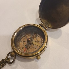 MAH Brass Handmade Religious Compass Gift “To My Son….” w/Case