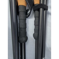 2 Cascade Mountain Tech Folding Trekking Poles Aluminum Cork Grip Hiking Sticks