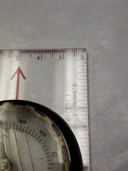 “Coleman” Compass Camping Tool Magnifier Ruler Clear Brass No Batteries Needed