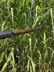Brass Dragon Head Walking Cane With Genuine Black Leather Wrapped Hand Grip