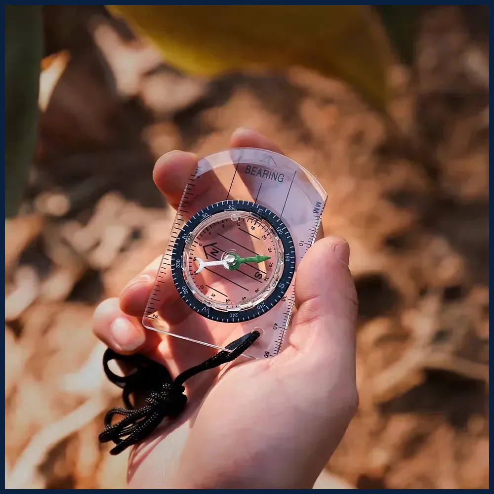 1pc new outdoor mini acrylic transparent scale compass, map measurement