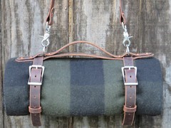 Full grain veg tanned Leather blanket harness & Bottle carrier handmade