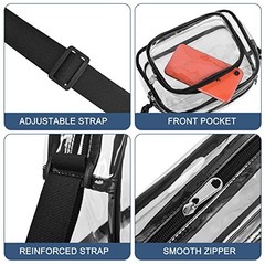 Clear Bag for Stadium Events Clear Purse Stadium Bag Satchel Small Black