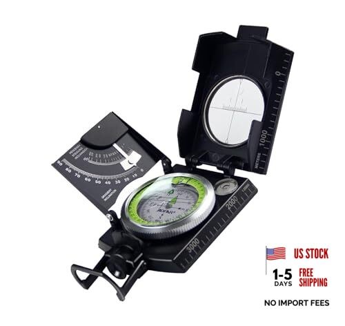 AF-4074 Military Compass for Hiking,Lensatic Sighting Black