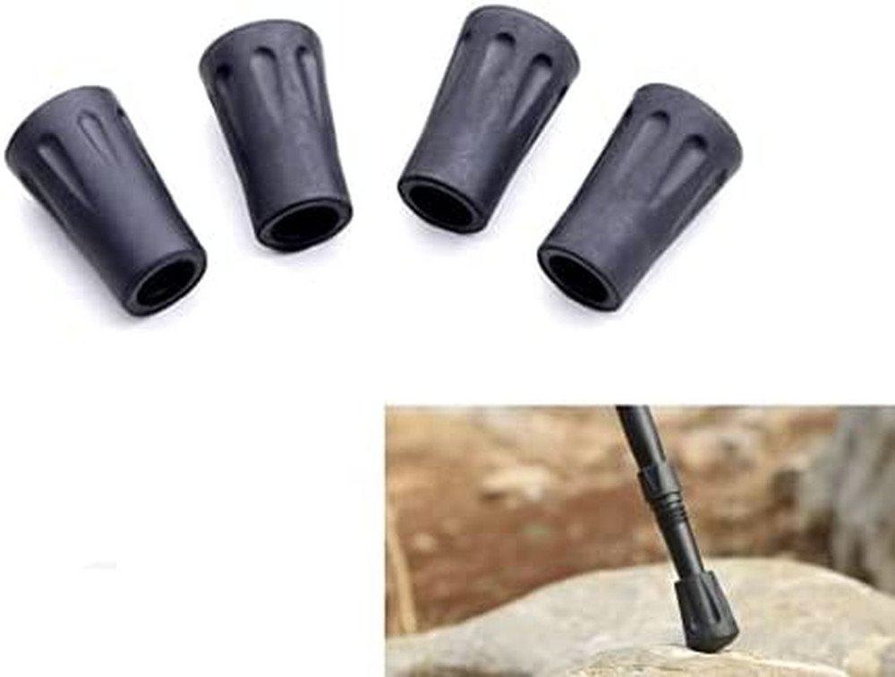 Walking Stick Tips Rubber 4Pcs Trekking Pole Tips Replacement- Rubber Feet for H