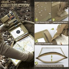 Tactical Pouch Military Map Case Holder Army Foldable Map Storage Coyote Tan